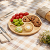 Bamboo Baby Plate Round Shapes Eco-friendly Dinner Tableware Feeding Wood Bamboo Baby Plate for Kids