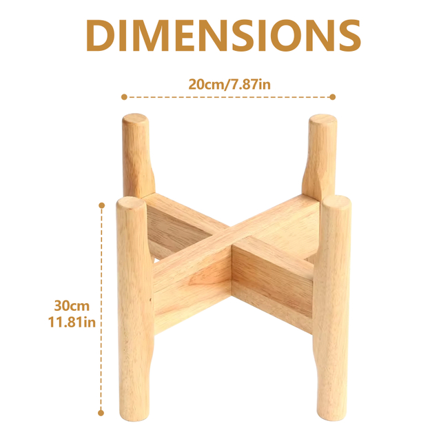 Modern Adjustable Bamboo Eco-Friendly Durable Natural Color Plant Pot Rack Indoor Outdoor Garden Stand for Home Use
