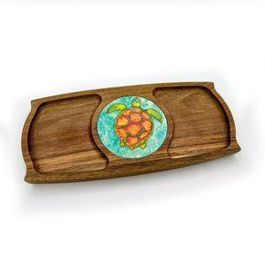 Environmental Friendly Material Wooden Breakfast Dim Sum Plate with coaster