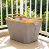 Bamboo Rim Cloth Laundry Storage Basket Clothes Collection Basket