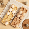 Wooden Double Row Egg Storage Box Home Organizer Rack Eggs Refrigerator Holder Kitchen Fresh Keeping Accessories