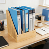 2026 Bamboo Magazine File Holder Organizer 3 Compartments DIN A4 Format Office Desk Magazine File Organizers