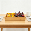 Two Compartment Natural Color Bamboo Storage Rack Snacks Sundries Items Tea Coffee Bag Desktop Storage Box