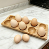 High Quality Solid Wood Egg Holder Acacia for Kitchen Countertop Breakfast Table Egg Tools for Stirring