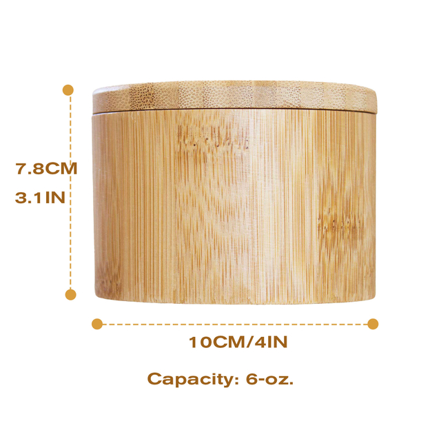 Hot Selling Bamboo Spice Jar with Swivel Lid, Durable Wooden Seasoning Holder for Salt, Pepper & Condiments